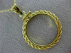 ESTATE 14KT YELLOW GOLD 3D CLASSIC ROPE ROUND COIN FRAME PENDANT #MILANO027