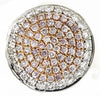 .57CT WHITE & PINK DIAMOND 18KT WHITE & ROSE GOLD CIRCULAR PAVE FLOATING PENDANT