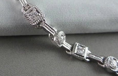 ANTIQUE 14KT WIDE 1.04CTW DIAMOND FILIGREE SQUARE & ROUND BRACELET