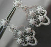 ESTATE LARGE 1.26CT DIAMOND 18K WHITE GOLD FILIGREE FLOWER STAR HANGING EARRINGS