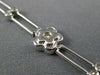 ESTATE .20CT DIAMOND 14K WHITE GOLD DOUBLE LINK FLOWER FLORAL BRACELET#19801