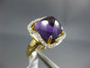 LARGE 8.95CT DIAMOND & AAA AMETHYST 14KT YELLOW GOLD 3D PYRAMID SQUARE FUN RING