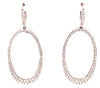 ESTATE LARGE 2.0CT DIAMOND 18KT WHITE GOLD 3D CLASSIC OPEN OVAL HANGING EARRINGS