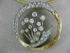 ANTIQUE LARGE 2.5CT OLD MINE CUT DIAMOND 14K TWO TONE GOLD FLOWER PENDANT #2490