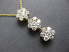 1.15CT DIAMOND 14K YELLOW GOLD ROUND FLOWER PAST PRESENT FUTURE FLOATING PENDANT