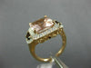 LARGE 4.82CT DIAMOND AAA MORGANITE & GARNET 14K ROSE 3D 3 STONE ENGAGEMENT RING