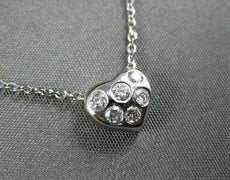 ESTATE SMALL .18CT DIAMOND ETOILE HEART PENDENT 14KT WHITE GOLD F/G VVS #1739