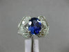ESTATE LARGE 3.58CT DIAMOND & AAA OVAL TANZANITE 14KT WHITE GOLD ENGAGEMENT RING