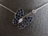 LARGE 1.39CT DIAMOND & AAA SAPPHIRE 14KT WHITE GOLD 3D BUTTERFLY LOVE NECKLACE