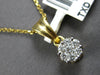 ESTATE .25CT DIAMOND 14KT YELLOW GOLD 3D CLASSIC CLUSTER LOVE FLOATING PENDANT