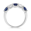 LARGE 2.42CT DIAMOND & AAA SAPPHIRE 14KT WHITE GOLD 3D 5 STONE ANNIVERSARY RING