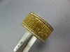 LARGE .24CT DIAMOND 18KT YELLOW GOLD 3D SEMI ETERNITY STRIATED ANNIVERSARY RING