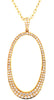 ESTATE LARGE .98CT DIAMOND 18KT YELLOW GOLD JOURNEY OPEN OVAL FLOATING PENDANT