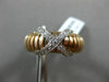 ESTATE WIDE .31CT DIAMOND 18KT WHITE & ROSE GOLD 3D FLEXIBLE SHINY X LOVE RING
