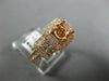 ESTATE WIDE .68CT DIAMOND 14KT ROSE GOLD SQUARE HALO SEMI MOUNT ENGAGEMENT RING