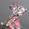 LARGE 4.69CT DIAMOND & AAA KUNZITE 18KT WHITE GOLD CUSHION ROUND ENGAGEMENT RING