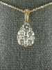 ESTATE LARGE .97CT DIAMOND 18KT ROSE GOLD 3D CLUSTER TEAR DROP FLOATING PENDANT