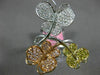 ESTATE LARGE .94CT MULTI COLOR DIAMOND 18K TRI COLOR GOLD 3D BUTTERFLY LOVE RING