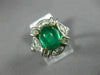 ESTATE WIDE 4.26CT DIAMOND & AAA EMERALD PLATINUM 3D X LOVE ANNIVERSARY RING