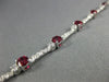ESTATE 4.28CT DIAMOND & AAA RUBY 18KT WHITE GOLD CLASSIC JOURNEY TENNIS BRACELET