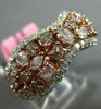 LARGE 3.54CT WHITE & PINK DIAMOND 18K WHITE & ROSE GOLD WEDDING ANNIVERSARY RING