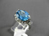 ANTIQUE 3.0CT DIAMOND & AAA BLUE TOPAZ 14KT WHITE GOLD FILIGREE EXTRA FACET RING