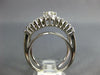 LARGE 2.10CT DIAMOND 14K WHITE GOLD ROUND & BAGUETTE CRISS CROSS ENGAGEMENT RING