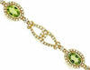 ESTATE WIDE 4.14CT DIAMOND & PERIDOT 14KT YELLOW GOLD LOVE KNOT TENNIS BRACELET