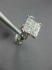 ESTATE LARGE .90CT DIAMOND 14KT WHITE GOLD 3D PRINCESS INVISIBLE ENGAGEMENT RING