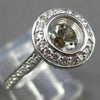 ESTATE .30CT DIAMOND 14K WHITE GOLD HALO BEZEL SEMI MOUNT ENGAGEMENT RING #19230