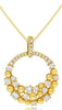 ESTATE .38CT DIAMOND 14KT YELLOW GOLD CLUSTER OPEN CIRCULAR FUN FLOATING PENDANT