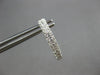 1.08CT DIAMOND 18K WHITE GOLD 3D CLASSIC PAVE 3 ROW HUGGIE HOOP HANGING EARRINGS