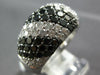 LARGE 4.48CT WHITE & BLACK DIAMOND 18KT WHITE GOLD MULTI ROW PAVE DIAGONAL RING