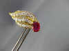 ESTATE LARGE 4.52CT DIAMOND & AAA RUBY 18KT WHITE GOLD LEAF CLIP ON EARRINGS E/F