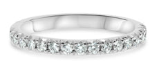 ESTATE .34CT DIAMOND 14K WHITE GOLD ROUND SEMI ETERNITY WEDDING ANNIVERSARY RING