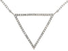 ESTATE LARGE .30CT DIAMOND 14KT WHITE GOLD 3D OPEN TRIANGULAR FUN LOVE NECKLACE