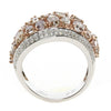 ESTATE LARGE 3.06CT WHITE & PINK DIAMOND 18KT WHITE & ROSE GOLD ANNIVERSARY RING