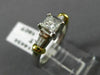 ESTATE .66CT PRINCESS DIAMOND PLATINUM & 18KT YELLOW GOLD ENGAGEMENT RING #14434