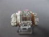 LARGE 2.33CT DIAMOND 18K WHITE GOLD 3D ROUND & BAGUETTE CLUSTER ANNIVERSARY RING