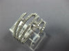LARGE .65CT DIAMOND 14KT WHITE GOLD 3D MULTI ROW CRISS CROSS ETOILE SNAKE RING