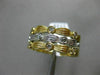 ESTATE WIDE .70CT DIAMOND 14KT TWO TONE GOLD MULTI ROW ETOILE SEMI ETERNITY RING