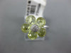 ESTATE 5.17CT DIAMOND & AAA GREEN AMETHYST 14KT WHITE GOLD 3D FLOWER FUN RING