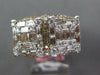 LARGE 2.69CT DIAMOND 18K WHITE AND ROSE GOLD ROUND & BAGUETTE DOUBLE SQUARE RING