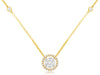 .33CT DIAMOND 14KT YELLOW GOLD 3D ROUND CLUSTER FLOWER HALO BY THE YARD NECKLACE