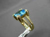 ESTATE LARGE 6.54CT DIAMOND & AAA EXTRA FACET BLUE TOPAZ 14K YELLOW GOLD 3D RING