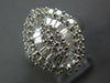 LARGE 1.92CT DIAMOND 18K WHITE GOLD ROUND & BAGUETTE INVISIBLE MARQUISE FUN RING