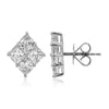 2.67CT DIAMOND 18KT WHITE GOLD CUSHION CUT INVISIBLE SQUARE GEOMETRICAL EARRINGS