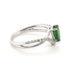 1.30CT DIAMOND & AAA TSAVORITE 18KT WHITE GOLD PEAR SHAPE & ROUND INFINITY RING