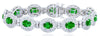 LARGE 19CT DIAMOND & AAA EMERALD 18KT WHITE GOLD 3D OVAL & ROUND TENNIS BRACELET