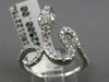 ESTATE LARGE .41CT DIAMOND & AAA RUBY 18KT WHITE GOLD 3D SNAKE SWIRL FUN RING